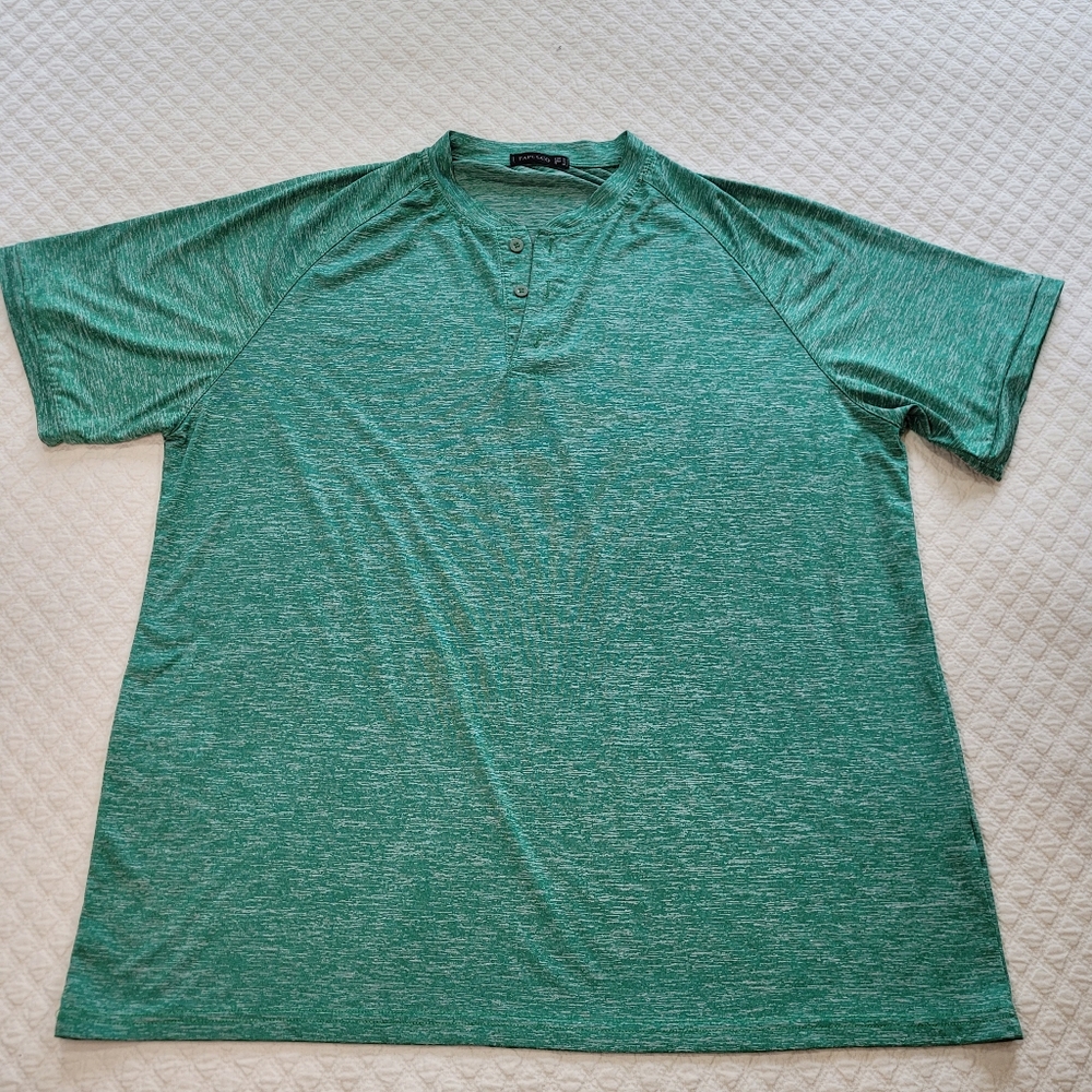 Tapulco Short Sleeve Men XXL Green Merled Performance Polyester Golf Collarless